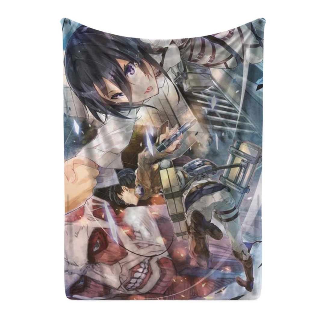 Mily Attack On Titan Titan Fight Throw Blanket Lifestyle 3 Mily Attack On Titan Titan Fight Throw Blanket Lifestyle