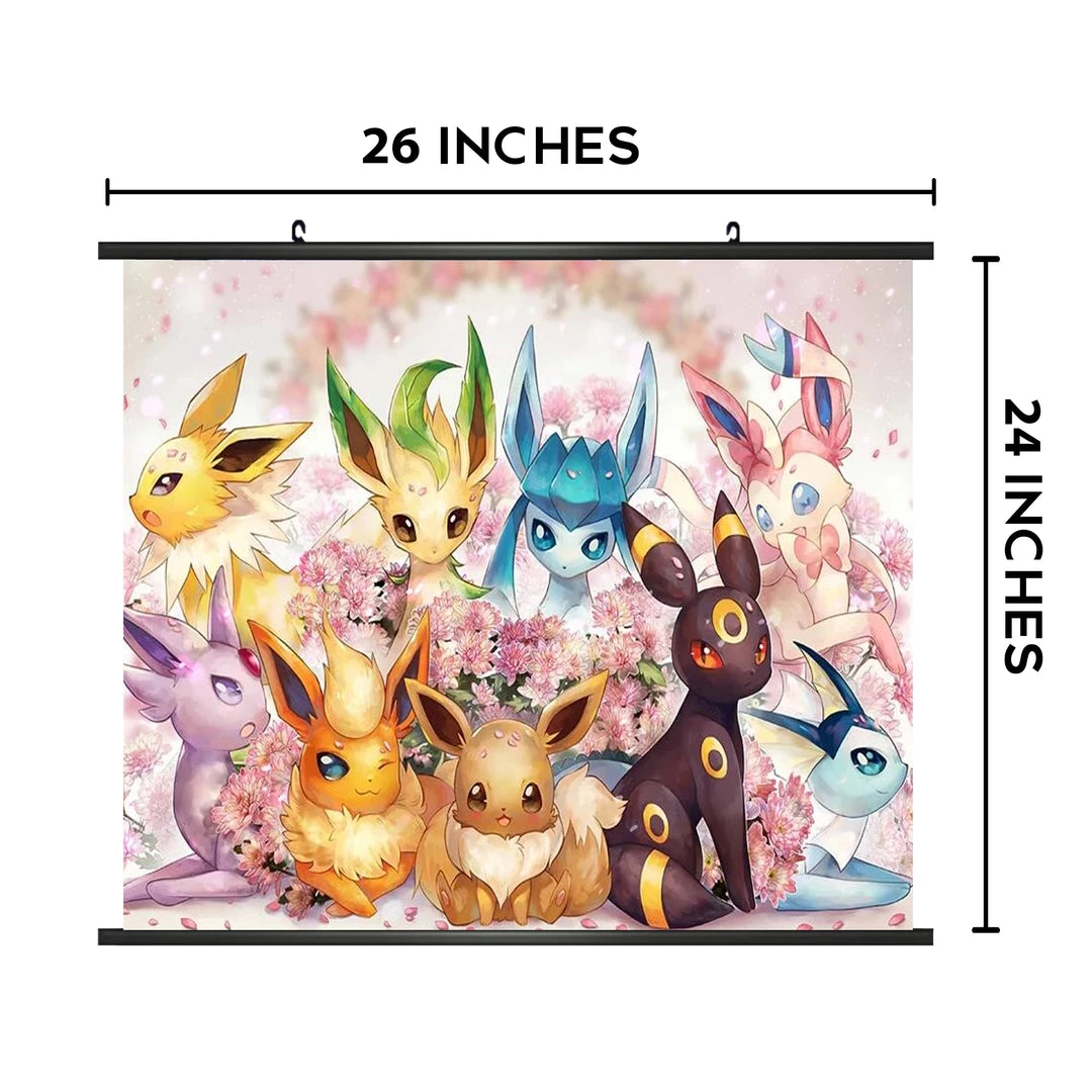 Mily Pokemon Eeveelutions Cute Horizontal 26x24 Inch Wall Scroll Poster Home Décor 3 Mily Pokemon Eeveelutions Cute Horizontal 26x24 Inch Wall Scroll Poster Home Décor
