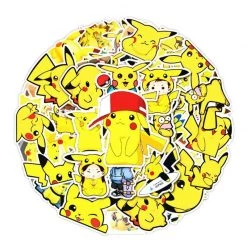 Mily Home Décor Pokemon Pikachu 50 Piece Sticker Pack