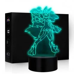 Mily Pokemon Mega Lucario Acrylic LED Lamp Figures