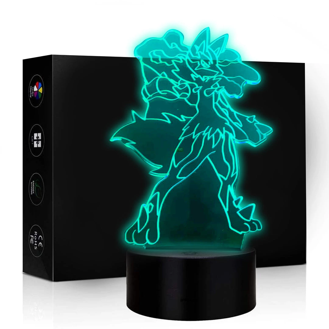 Mily Pokemon Mega Lucario Acrylic LED Lamp Figures 3 Mily Pokemon Mega Lucario Acrylic LED Lamp Figures