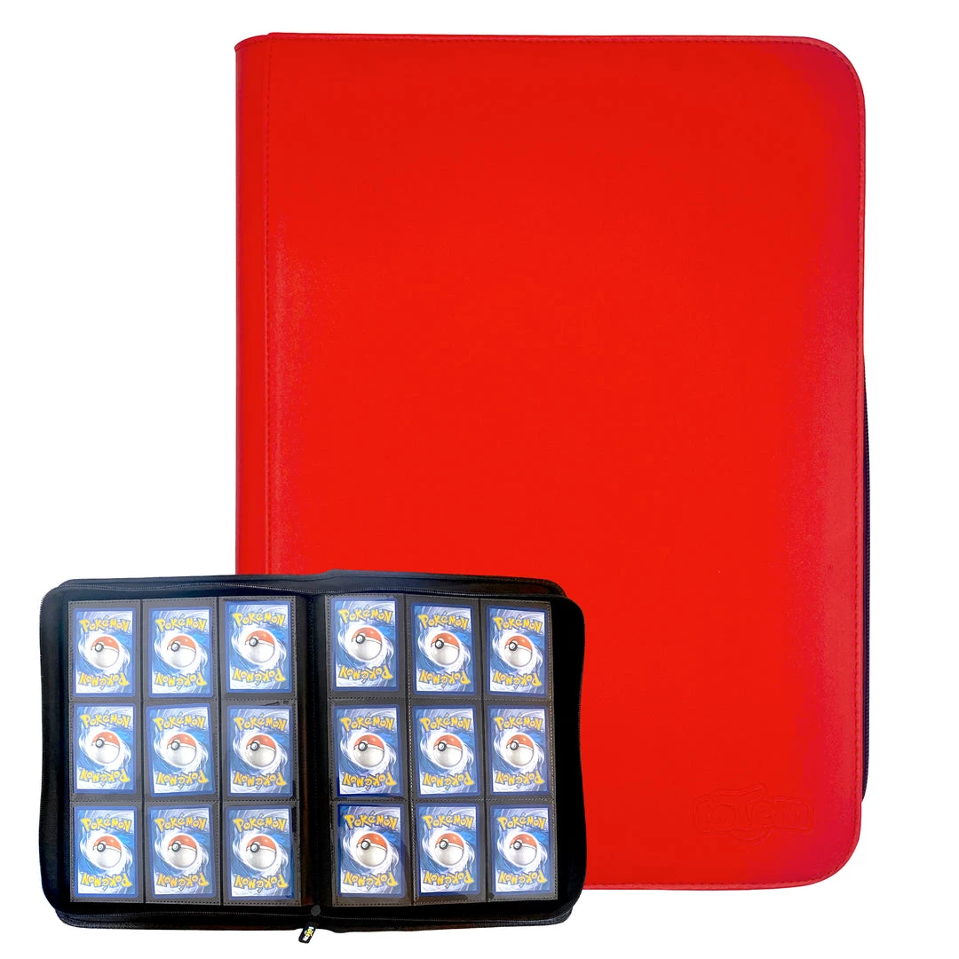 Mily Totem World Red Stitched 9-Pocket Zipper Binder TCG Supplies 3 Mily Totem World Red Stitched 9-Pocket Zipper Binder TCG Supplies