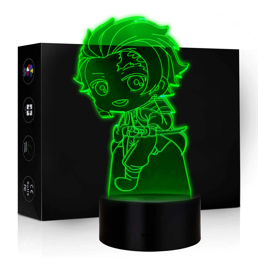 Mily Demon Slayer Chibi Tanjiro Acrylic LED Lamp Figures 3 Mily Demon Slayer Chibi Tanjiro Acrylic LED Lamp Figures