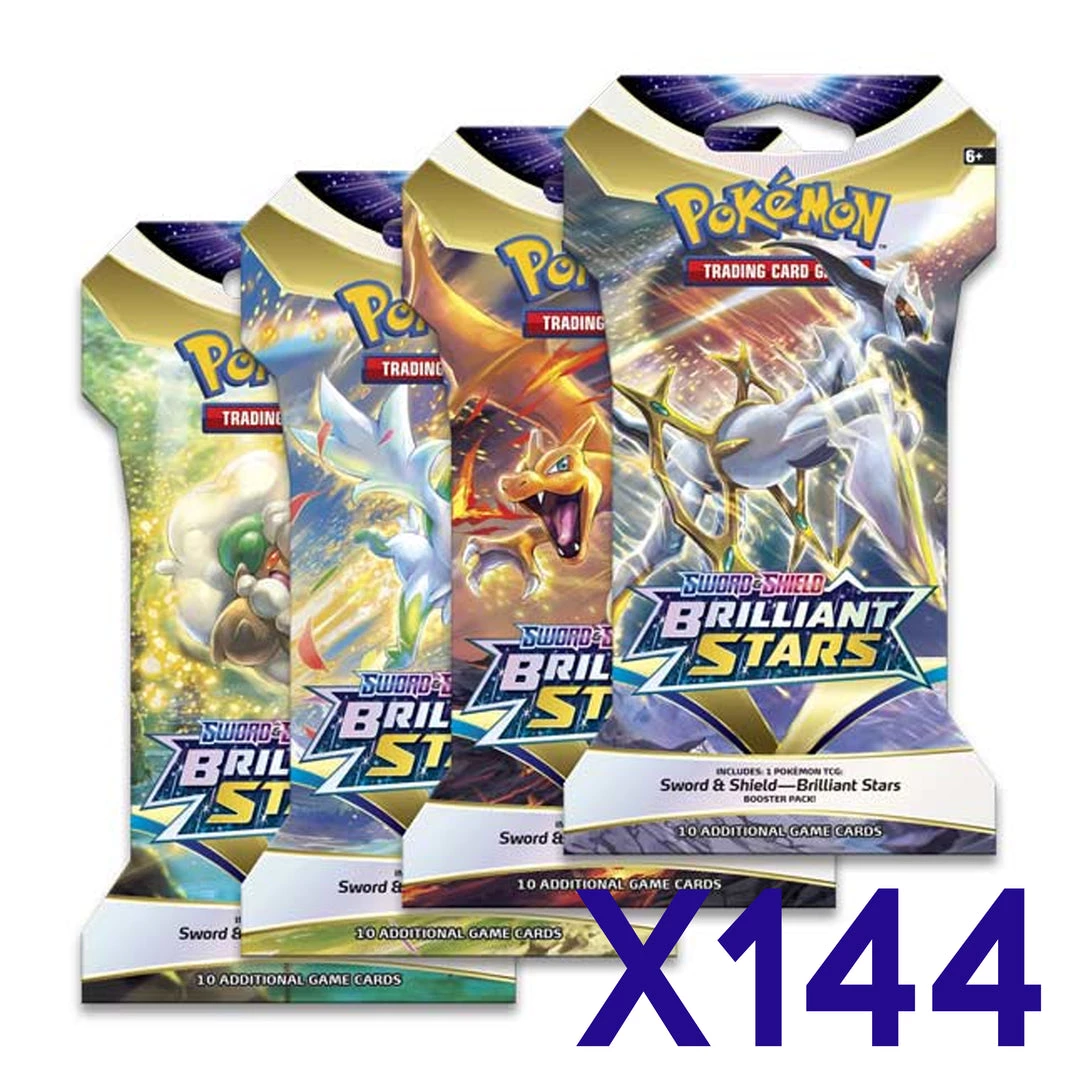 Boba Rally Pokemon Brilliant Stars Sleeved Booster Case TCG 3 Boba Rally Pokemon Brilliant Stars Sleeved Booster Case TCG