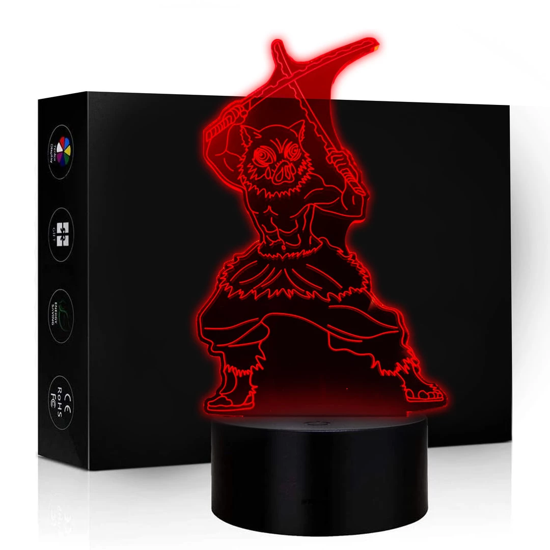 Mily Demon Slayer Inosuke Battle Stance Acrylic LED Lamp 3 Mily Demon Slayer Inosuke Battle Stance Acrylic LED Lamp