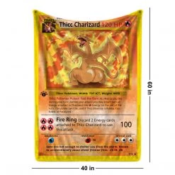 Mily Lifestyle Pokemon Thicc Charizard Throw Blanket