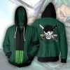 Mily One Piece Roronoa Zoro Zip Up Hoodie Apparel 2 Mily One Piece Roronoa Zoro Zip Up Hoodie Apparel
