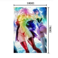 Mily Darling In The FranXX × Evangelion Zero Two & Ichigo "5 X 7" Metallic Glossy Art Print Ver. 2 Lifestyle